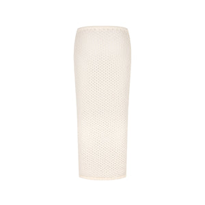 Applique Knit Maxi Skirt - Whipped White
