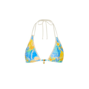Simple Crochet Halter Bikini Top - Limoncello Lagoon