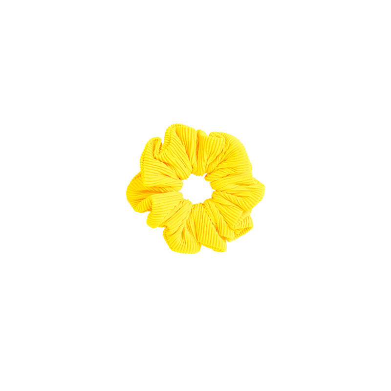 Scrunchie Hair Tie - Sunshine Yellow Ribbed