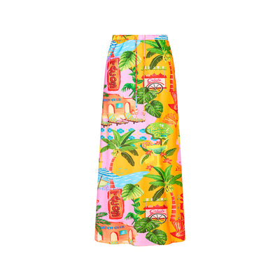 Bias Drawstring Maxi Skirt - Sunlit Spritz