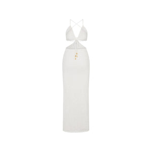 Seaside Knit Maxi Dress - Whipped White
