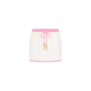 Seaside Knit Mini Skirt - Whipped White