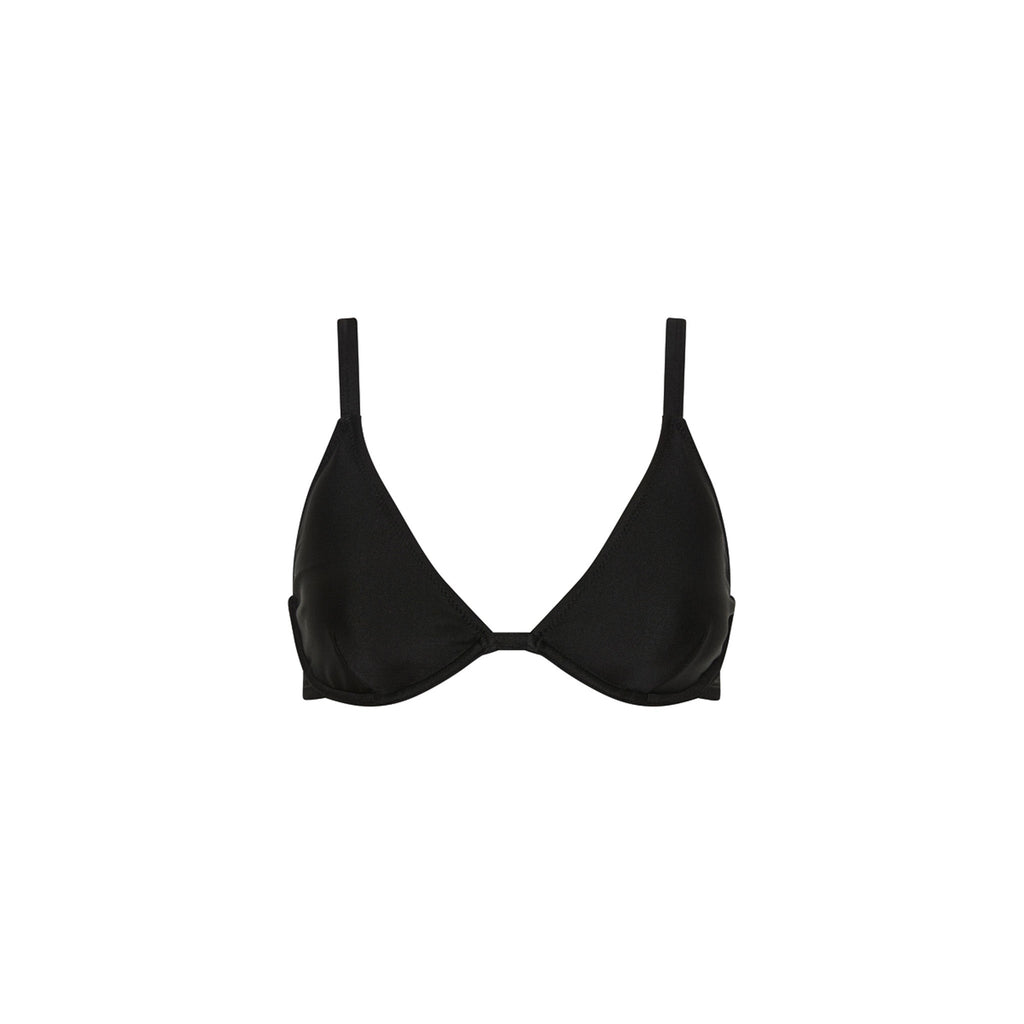 Underwire Triangle D+ Cup Bikini Top - Moonlight Black