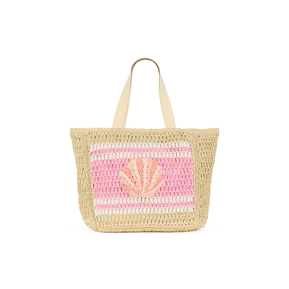 Straw Beach Tote Bag - Shell Beach