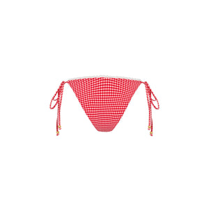 Scallop Crochet Cheeky Tie Bikini Bottom - Strawberry Siesta