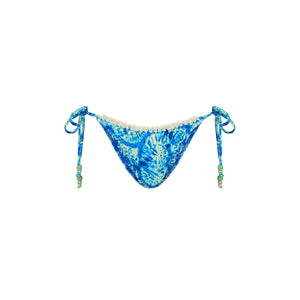 Crochet Dipped Cheeky Tie Bikini Bottom - Tidal Glow