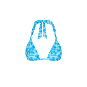 Bikini-Oberteil mit weichem Knoten und Neckholder – Ozeanparadies
