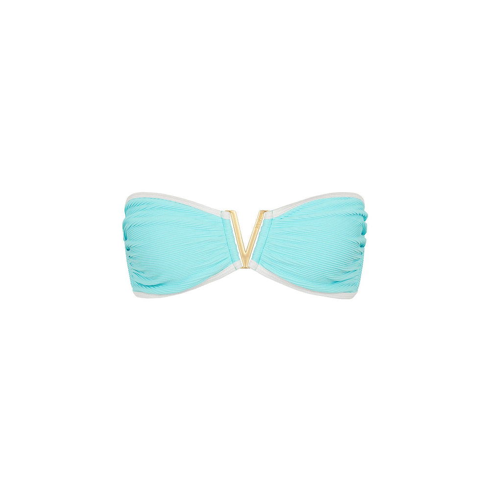Mega V Strapless Tie Bikini Top - Calypso Blue