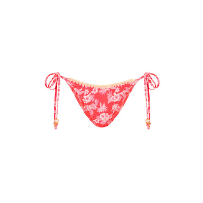 Crochet Dipped Cheeky Tie Bikini Bottom - Island Punch