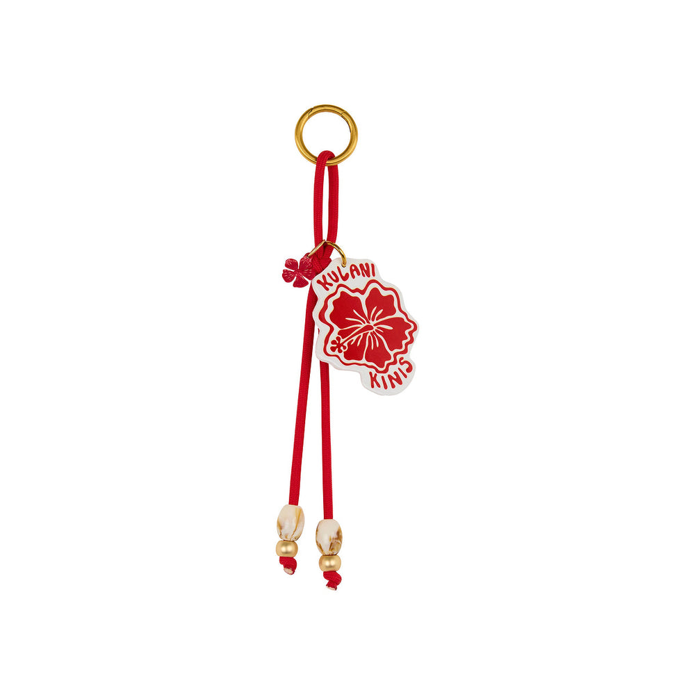 Charm Keyring - Cherry Hibiscus