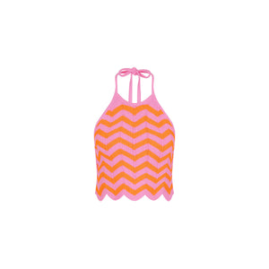 Chevron-Strick-Halter-Crop-Top - Sundenched