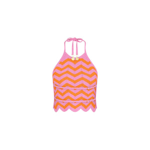 Chevron-Strick-Halter-Crop-Top - Sundenched