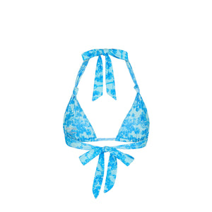 Bikini-Oberteil mit weichem Knoten und Neckholder – Ozeanparadies