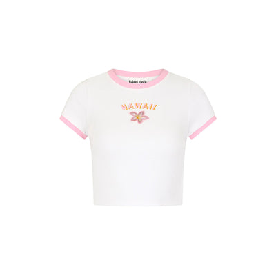 Embroidered Cropped Baby Tee - Syrupy Signs
