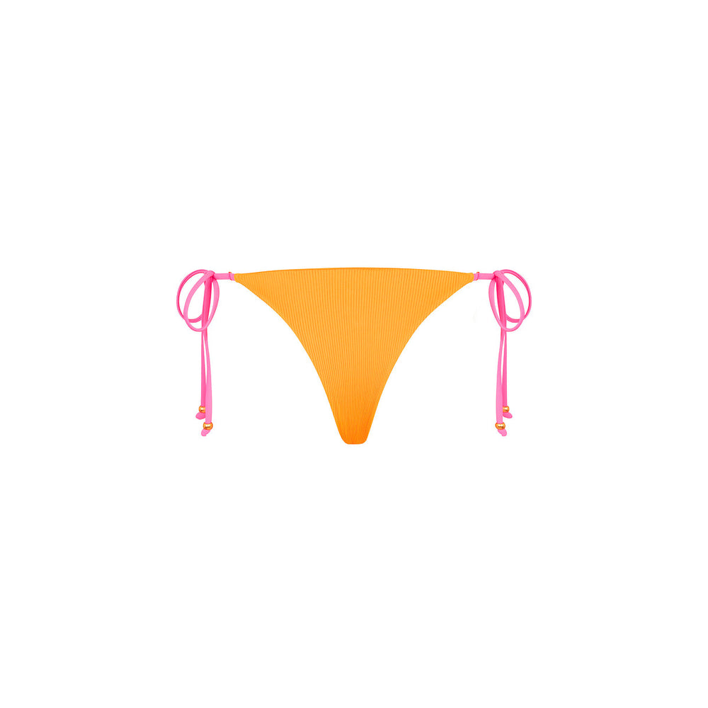 Thong Tie Side Bikini Bottom - Peach Pop