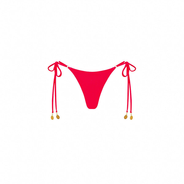 Thong Tie Side Bikini Bottom - Cherry Crush
