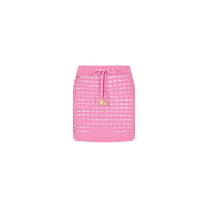 Mini-jupe au crochet - Rose bonbon