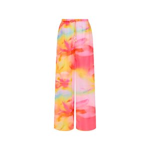 Pantalon transparent à cordon de serrage - Motif frangipanier
