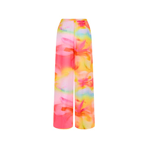 Pantalon transparent à cordon de serrage - Motif frangipanier