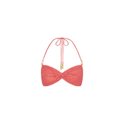 Twist Front Crop Top - Strawberry Siesta