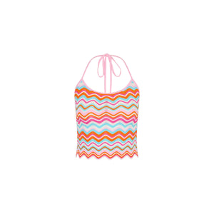 Backless Knit Tank - Sunset Wave
