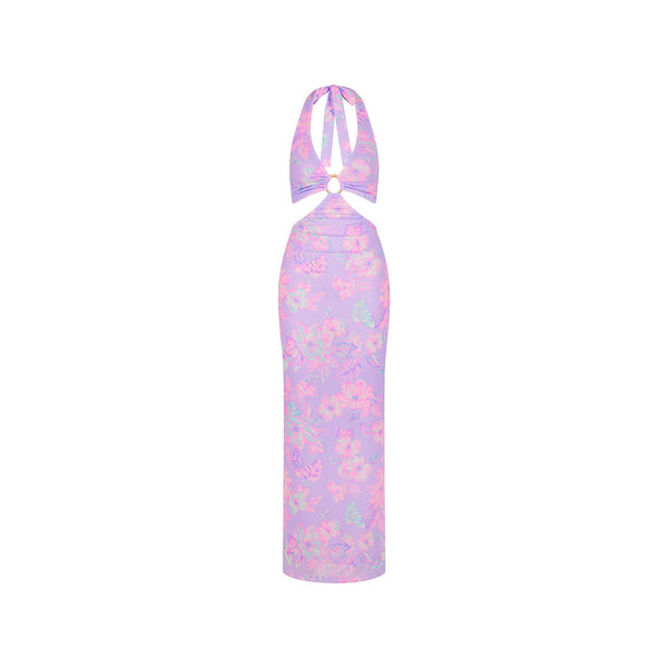 Halter Cut Out Maxi Dress - Lilac Love