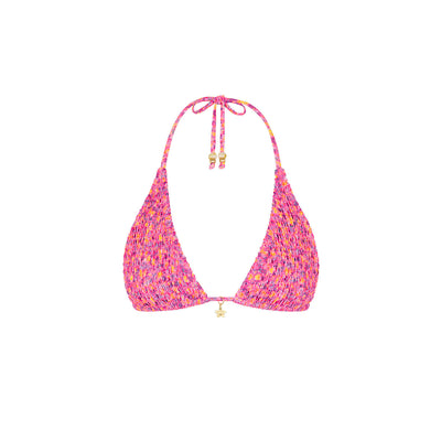 Shirred Triangle Bikini Top - Gelato Bloom