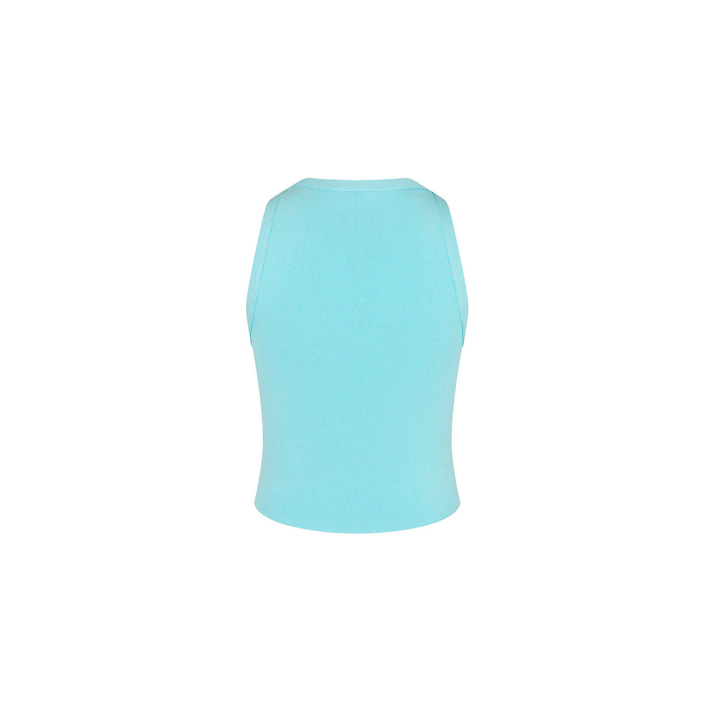 Embossed Knit Tank - Pretty Blue