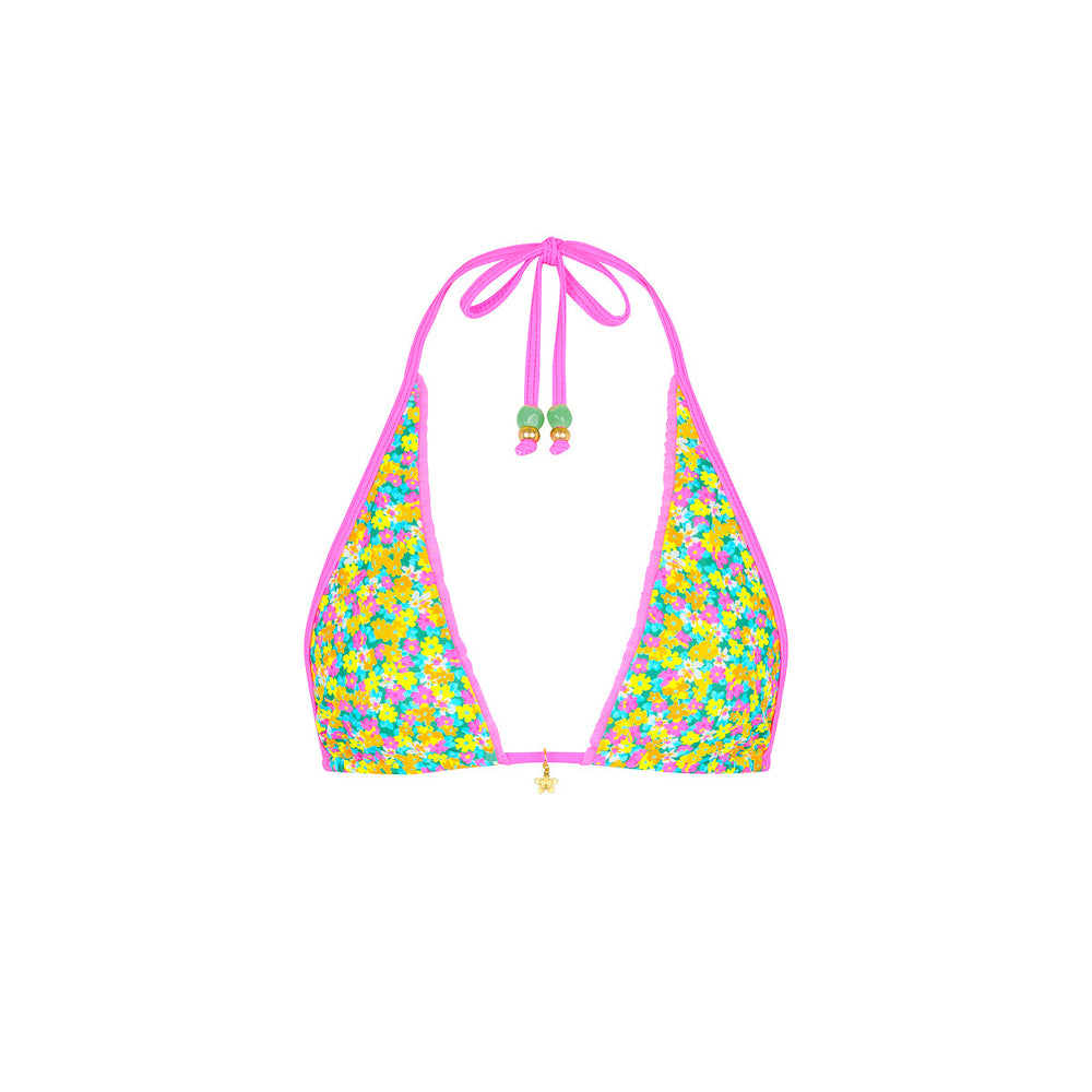 Decorative Bind Halter Bikini Top - Hula Honey