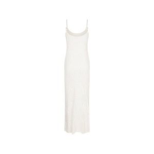 Crochet Lace Knit Maxi Dress - Whipped White