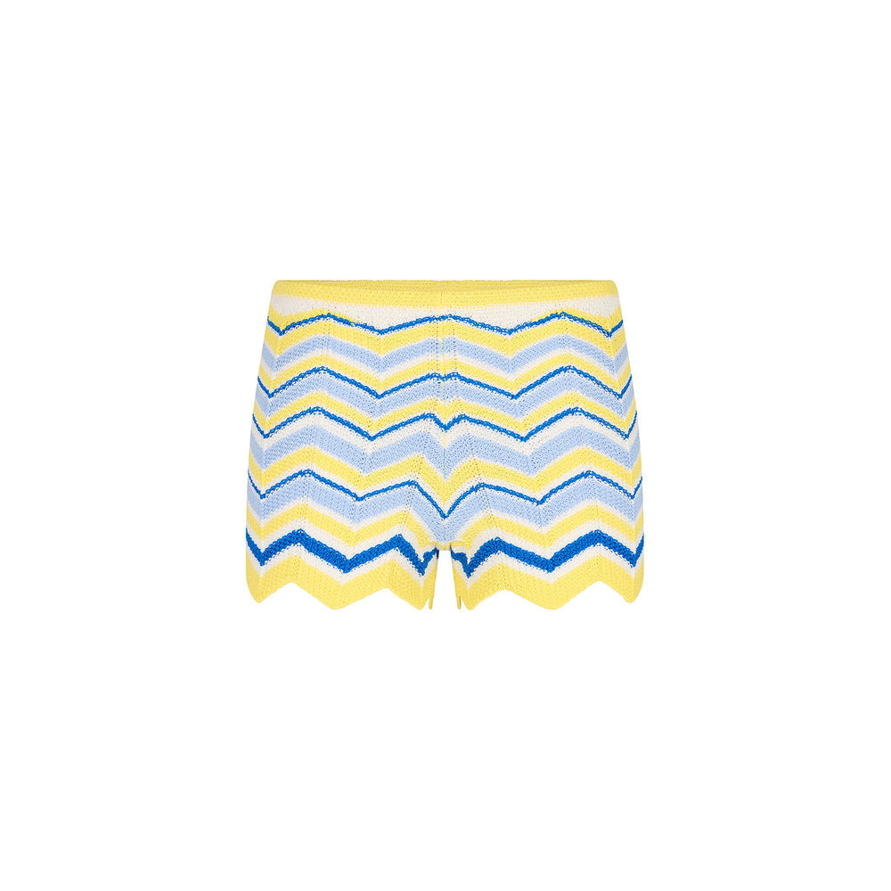 Chevron Knit Micro Short - Lemon Daze