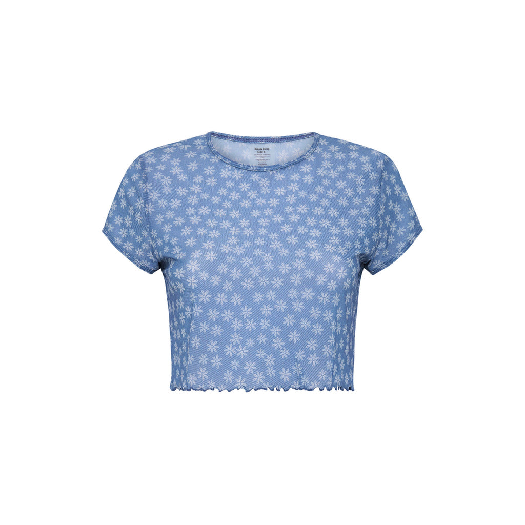 Mesh Cropped Tee - Daisy Denim