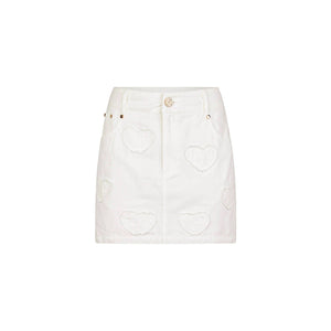 Jeans-Minirock mit Applikationen – Chantilly-Denim