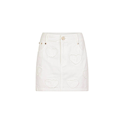 Applique Jean Mini Skirt - Chantilly Denim