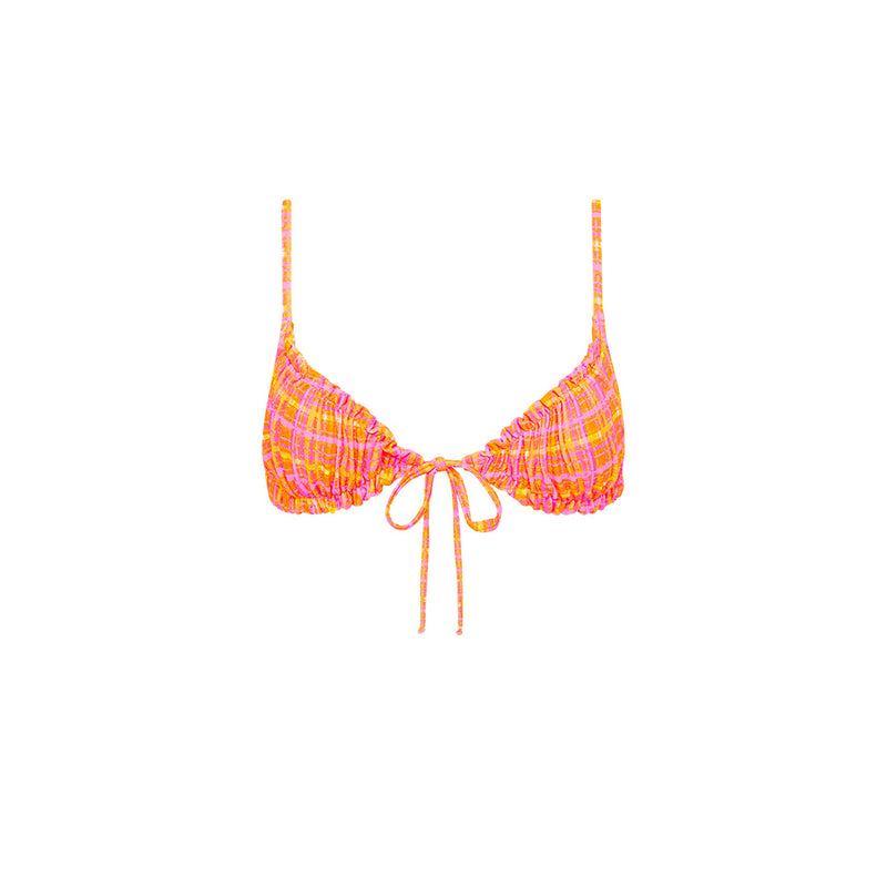 Ruched Bralette Bikini Top - Peaches