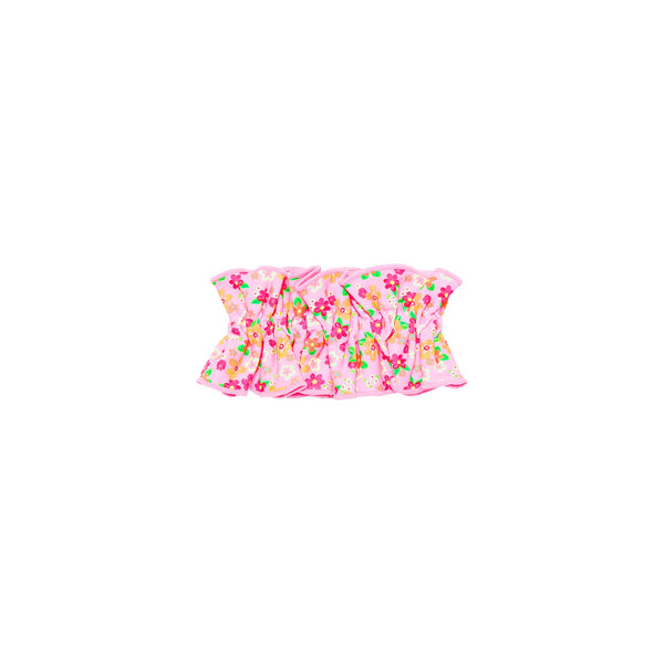 Ruffle Scrunchie Hair Tie - Frangipani Fever