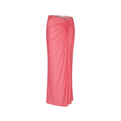 Mesh Twist Maxi Skirt - Strawberry Siesta