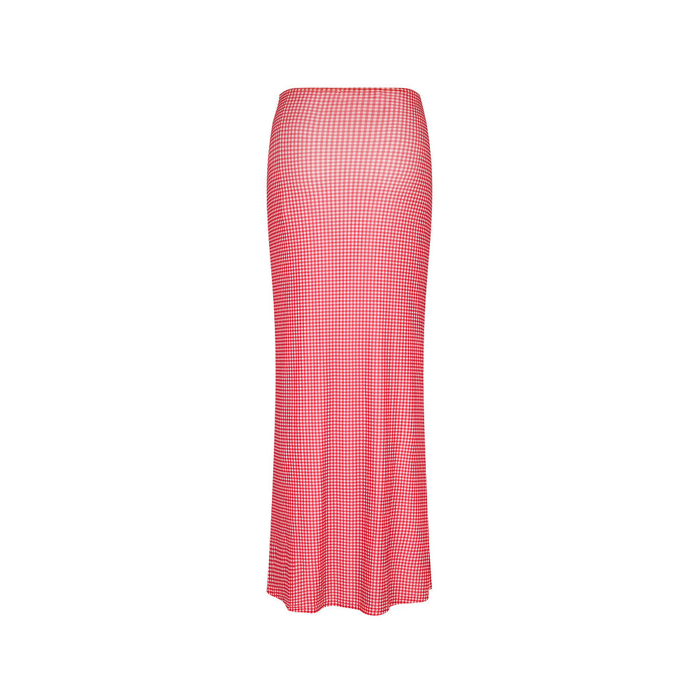 Mesh Twist Maxi Skirt - Strawberry Siesta