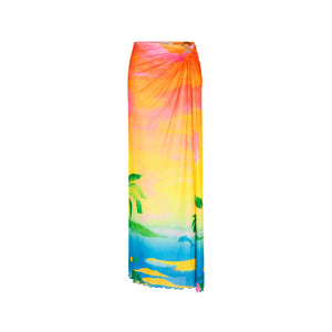 Jupe longue fendue en maille – Brise des Bahamas