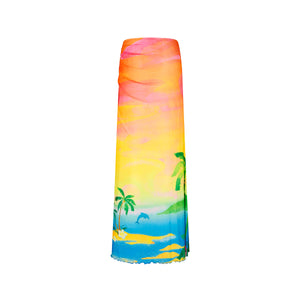 Jupe longue fendue en maille – Brise des Bahamas
