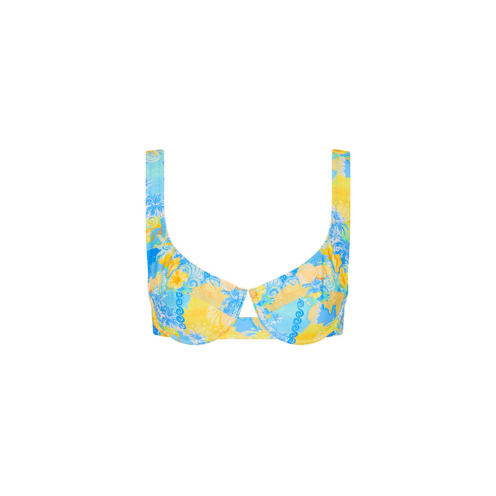 Bügel-Bikini-Top zum Binden – Limoncello Lagoon