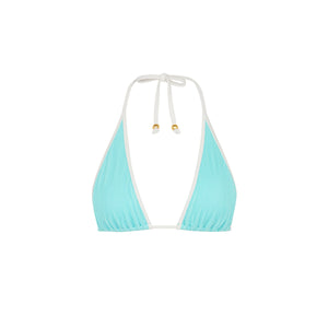 Bind Triangle Halter Bikini Top - Calypso Blue