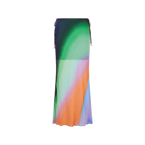 Chiffon-Maxirock mit seitlicher Bindebandage - Spellbound Swirl
