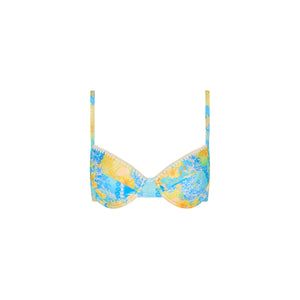 Simple Crochet Ditzy Underwire Bikini Top - Limoncello Lagoon