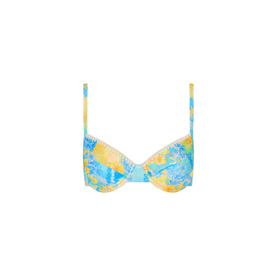Simple Crochet Ditzy Underwire Bikini Top - Limoncello Lagoon