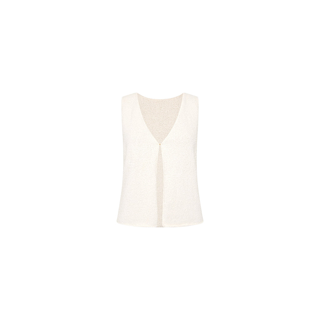 Open Knit Vest - White