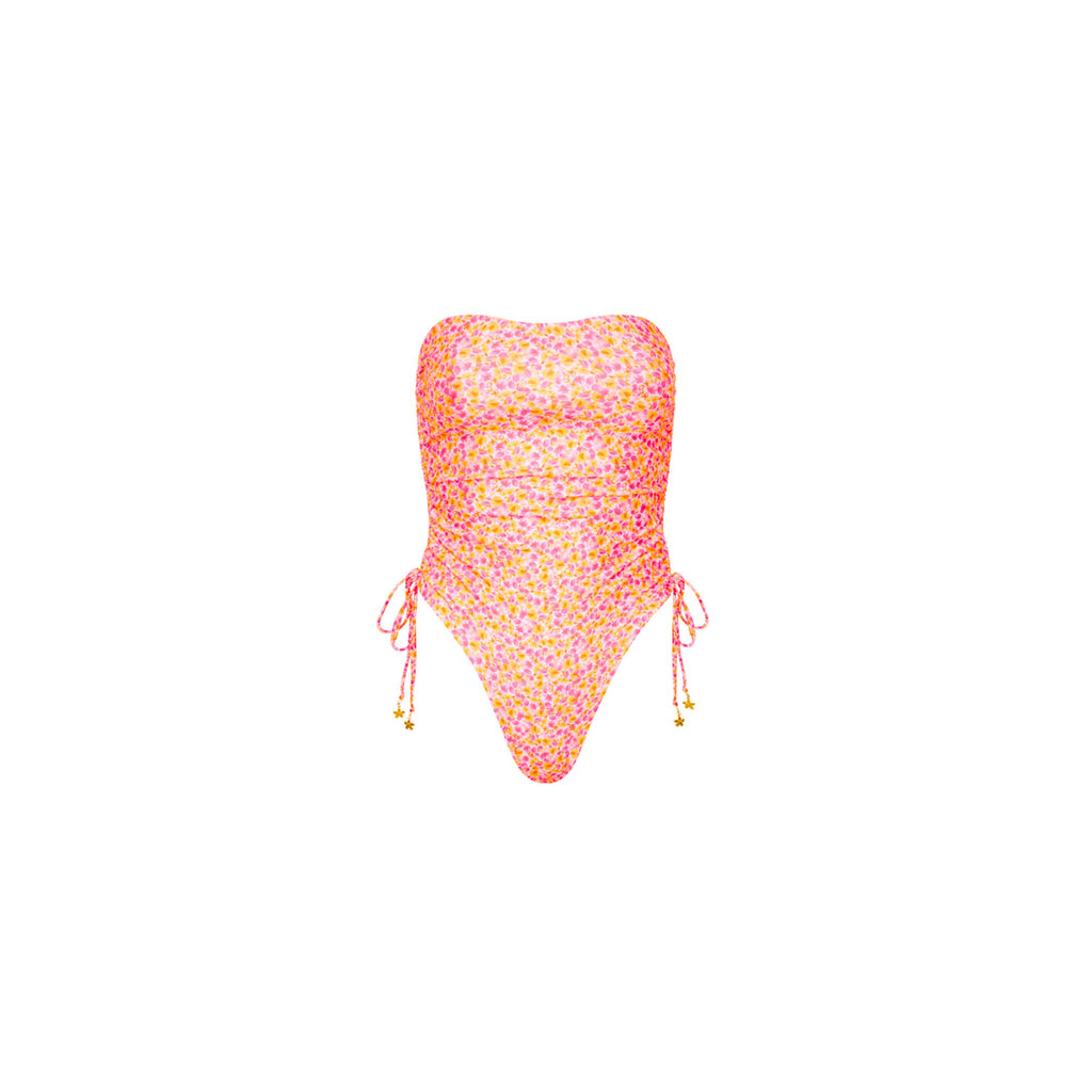 Ruched Bandeau One Piece - Sherbet Shimmer