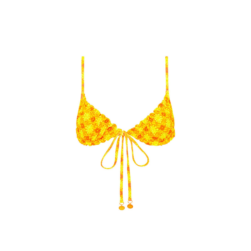 Ruched Bralette Bikini Top - Lemontini