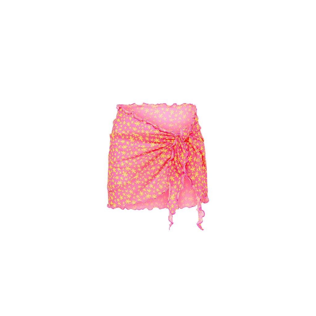 Mini Mesh Polyester Stretch Sarong - Berry Blush