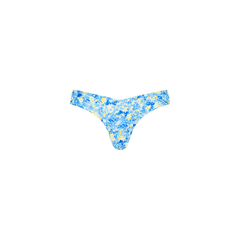 Tanning Thong Bikini Bottom - Breezy Blue Ribbed –Kulani Kinis AU